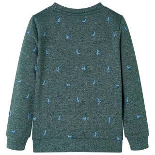 Bluza dziecięca z nadrukiem w pieski, ciemnozielony melanż, 116 Lumarko! 