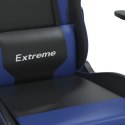Fotel gamingowy z podnóżkiem, czarno-niebieski, sztuczna skóra Lumarko! 
