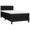 Łóżko kontynentalne z materacem, czarne, tkanina, 80x200 cm Lumarko! 