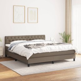 Łóżko kontynentalne z materacem, taupe, tkanina, 160x200 cm Lumarko! 