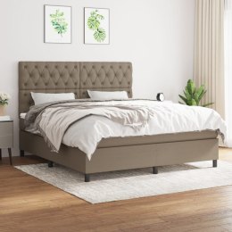 Łóżko kontynentalne z materacem, taupe, tkanina, 160x200 cm Lumarko! 