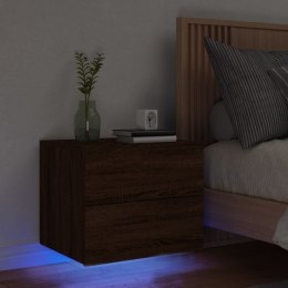 Wisząca szafka nocna z podświetleniem LED, brązowy dąb Lumarko! 