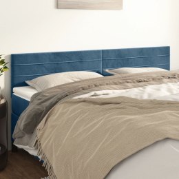 Zagłówki do łóżka, 2 szt, ciemnoniebieski, 80x5x78/88cm aksamit Lumarko! 