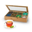 Pudełko na herbatę, z 8 przegródkami, bambus Lumarko! 