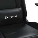 Fotel gamingowy z podnóżkiem, czarny, sztuczna skóra Lumarko! 