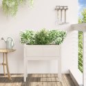Donica ogrodowa na nogach, biała, 70x31x70 cm, drewno sosnowe Lumarko! 