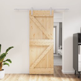 Drzwi przesuwne z osprzętem, 80x210 cm, lite drewno sosnowe Lumarko! 