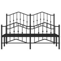 Metalowa rama łóżka z wezgłowiem i zanóżkiem, czarna, 140x190cm Lumarko!