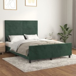 Rama łóżka z zagłówkiem, ciemnozielona, 140x190 cm, aksamitna Lumarko!