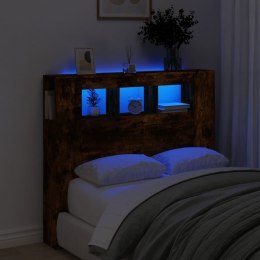Wezgłowie łóżka z LED, przydymiony dąb, 120x18,5x103,5 cm Lumarko!