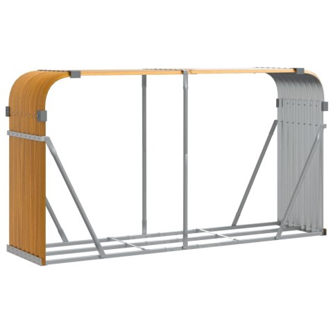 Stojak na drewno, jasny brąz, 180x45x100 cm, stal galwanizowana Lumarko!