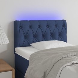 Zagłówek do łóżka z LED, niebieski, 80x7x78/88 cm, tkanina Lumarko!