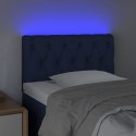 Zagłówek do łóżka z LED, niebieski, 80x7x78/88 cm, tkanina Lumarko!