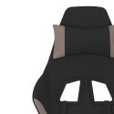 Fotel gamingowy z podnóżkiem i masażem, czarno-taupe, tkanina Lumarko!