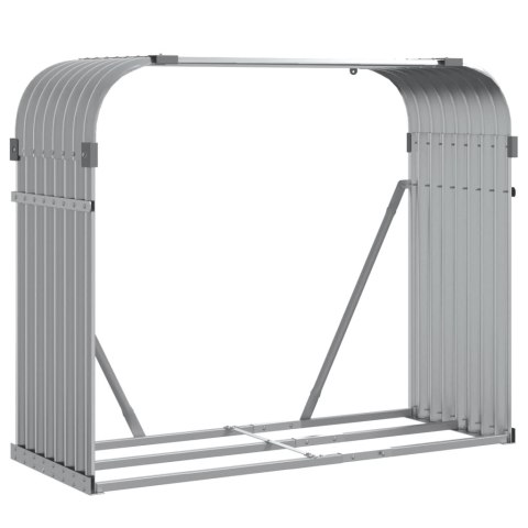 Stojak na drewno, jasnoszary, 120x45x100 cm, stal galwanizowana Lumarko!
