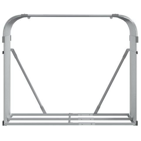 Stojak na drewno, jasnoszary, 120x45x100 cm, stal galwanizowana Lumarko!