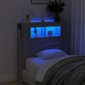 Wezgłowie łóżka z LED, szary dąb sonoma, 100x18,5x103,5 cm Lumarko!
