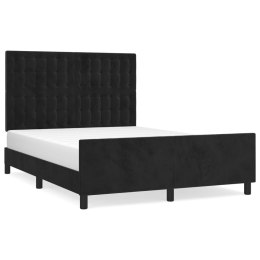 Rama łóżka z zagłówkiem, czarna, 140x190 cm, aksamitna Lumarko!