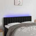 Zagłówek do łóżka z LED, czarny, 144x5x78/88 cm, aksamit Lumarko!