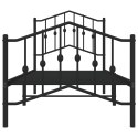 Metalowa rama łóżka z wezgłowiem i zanóżkiem, czarna, 90x190 cm Lumarko!