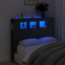 Wezgłowie łóżka z LED, czarne, 120x18,5x103,5 cm Lumarko!