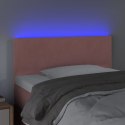 Zagłówek do łóżka z LED, różowy, 90x5x78/88 cm, aksamit Lumarko!