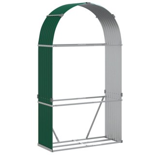 Stojak na drewno, zielony, 120x45x210 cm, stal galwanizowana Lumarko!