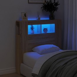 Wezgłowie łóżka z LED, dąb sonoma, 100x18,5x103,5 cm Lumarko!