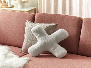 2 poduszki dekoracyjne litery teddy białe HESPERIS