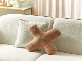 2 poduszki dekoracyjne litery teddy jasnobrązowe HESPERIS