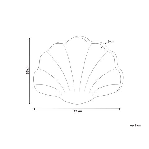 Poduszka dekoracyjna muszla welurowa 47 x 35 cm pomarańczowa CONSOLIDA