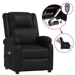 Elektryczny fotel masujący, czarny, sztuczna skóra Lumarko!