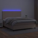 Łóżko kontynentalne, materac i LED cappuccino 180x200 cm Lumarko!