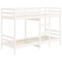 Łóżko piętrowe, białe, 90x200 cm, lite drewno sosnowe Lumarko!