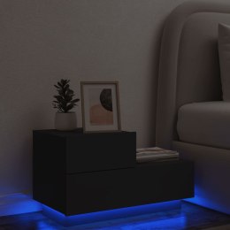 Szafka nocna z oświetleniem LED, czarna, 70x36x40,5 cm Lumarko!