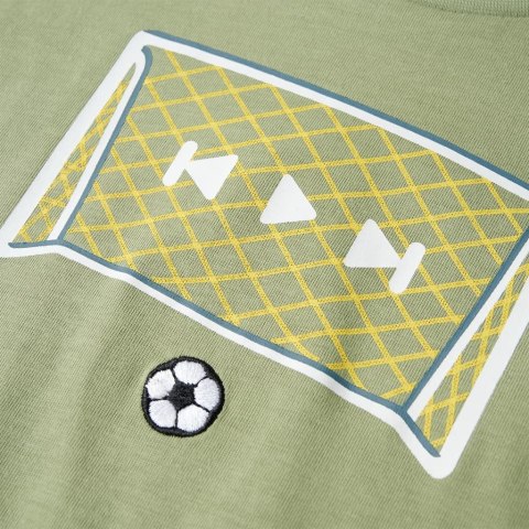 Koszulka dziecięca, z bramką do piłki nożnej, jasne khaki, 116 Lumarko! #