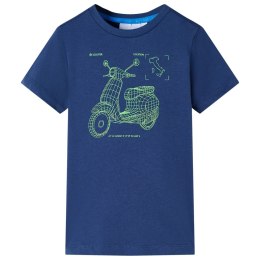 Koszulka dziecięca z nadrukiem skutera, ciemnoniebieska, 116 Lumarko! Lumarko!