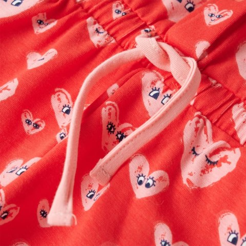 Krótki kombinezon dziecięcy, nadruk w serca, czerwony, 128 Lumarko!