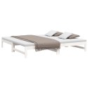Łóżko rozsuwane, białe, 2x(80x200) cm, lite drewno sosnowe Lumarko!