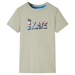 Koszulka dziecięca z krótkimi rękawami, napis Skate, jasne khaki, 140 Lumarko!