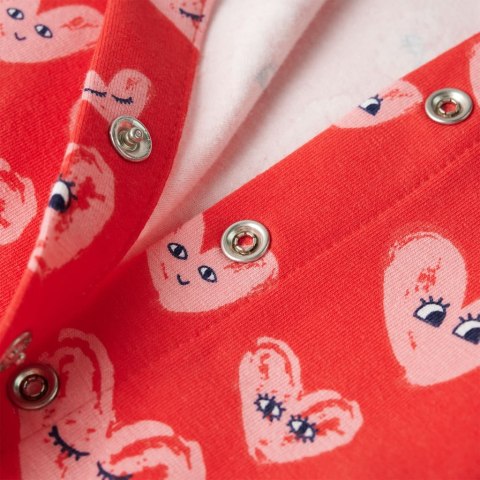 Krótki kombinezon dziecięcy, nadruk w serca, czerwony, 116 Lumarko! Lumarko!