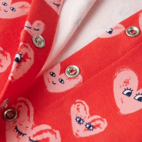Krótki kombinezon dziecięcy, nadruk w serca, czerwony, 140 Lumarko!