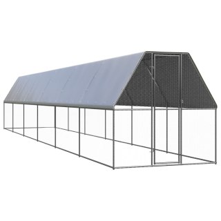 Klatka zewnętrzna dla kurcząt, 2x12x2 m, stal galwanizowana Lumarko!