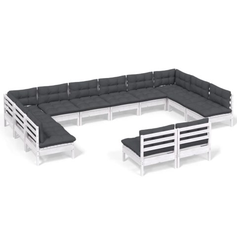 12-cz. zestaw wypoczynkowy do ogrodu, z poduszkami, biały Lumarko!