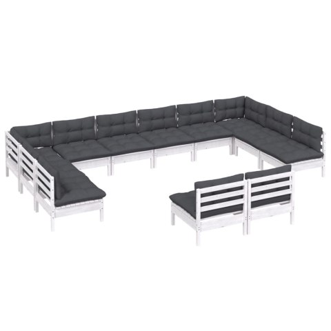 12-cz. zestaw wypoczynkowy do ogrodu, z poduszkami, biały Lumarko!