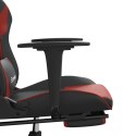 Masujący fotel gamingowy z podnóżkiem, czarny i winna czerwień Lumarko!