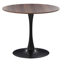 Stół do jadalni okrągły ⌀ 90 cm ciemne drewno z czarnym BOCA Lumarko!