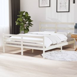 Rama łóżka, lite drewno sosnowe, 140x190 cm, biała Lumarko!
