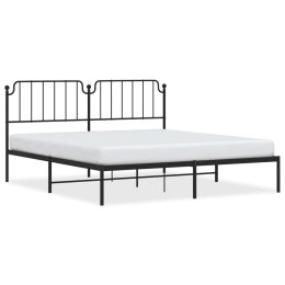 Metalowa rama łóżka z wezgłowiem, czarna, 183x213 cm Lumarko!
