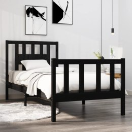 Rama łóżka, czarna, lite drewno, 75x190 cm, pojedyncza Lumarko!